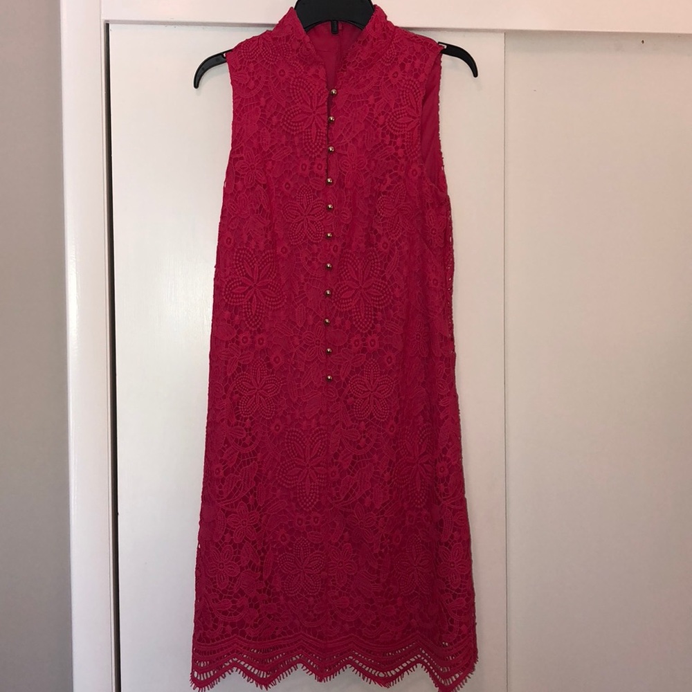 Hot pink lace dress